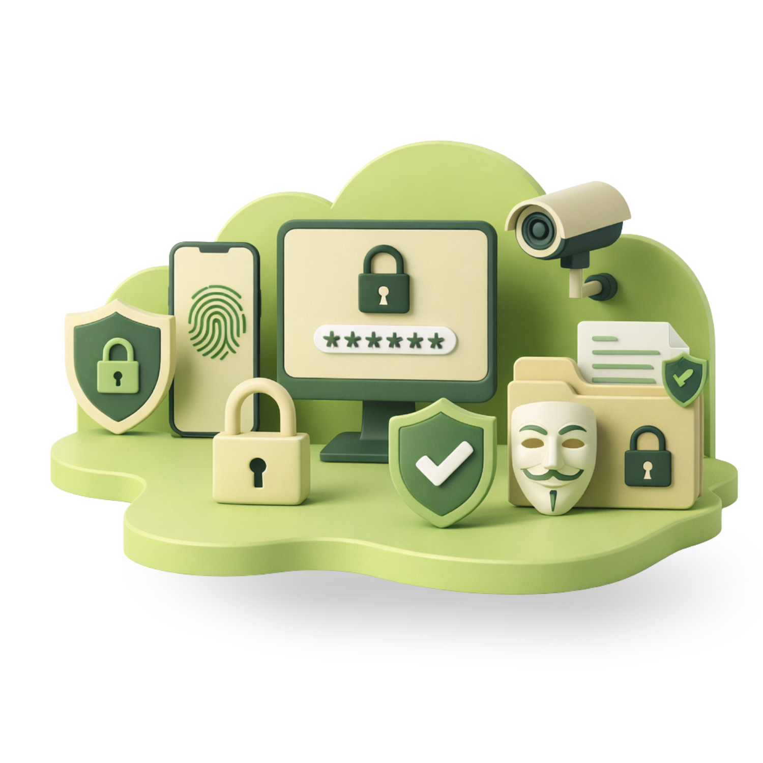 elementos 3d proteccion de informacion