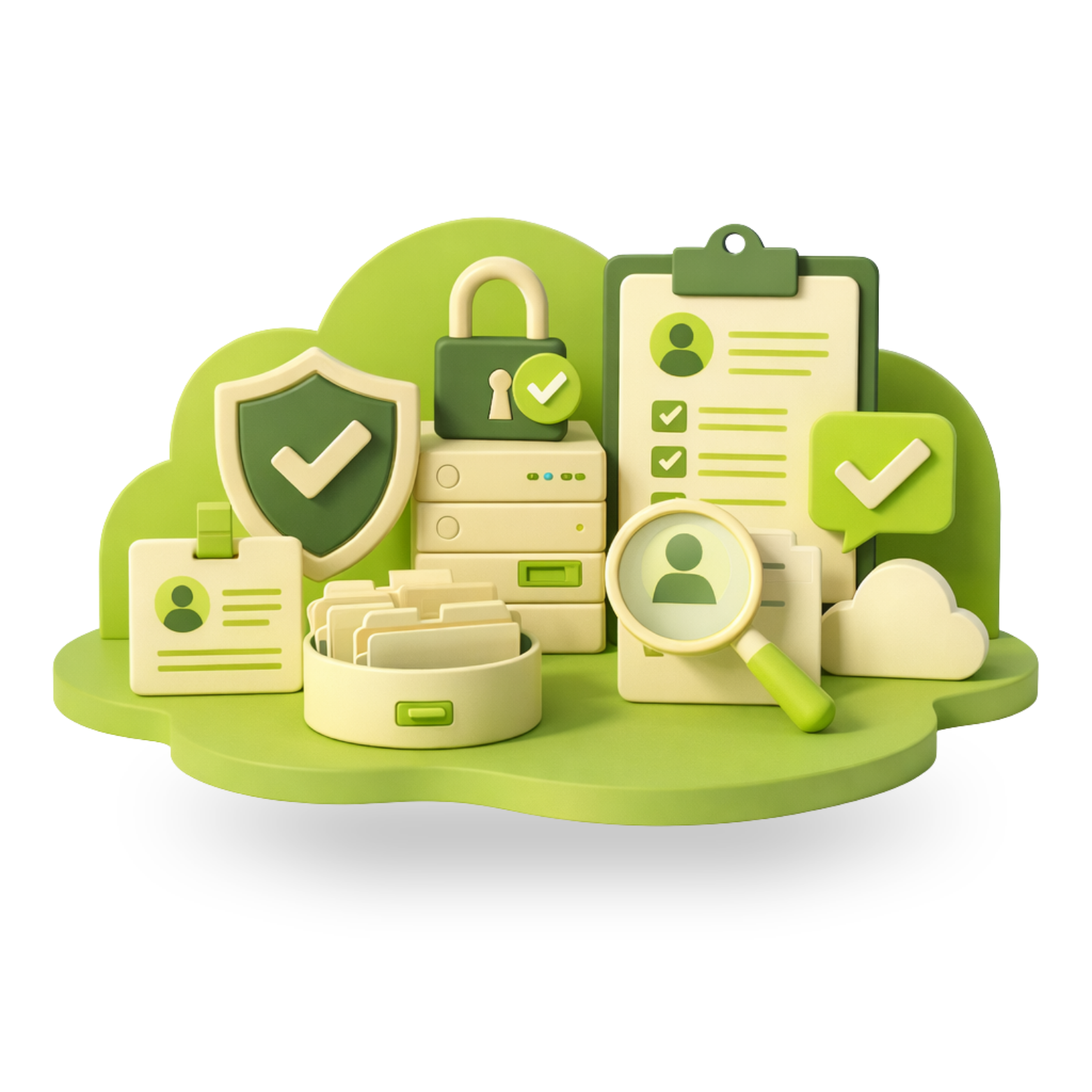 mancha verde intenso, elementos de tratamiento de datos personales. 