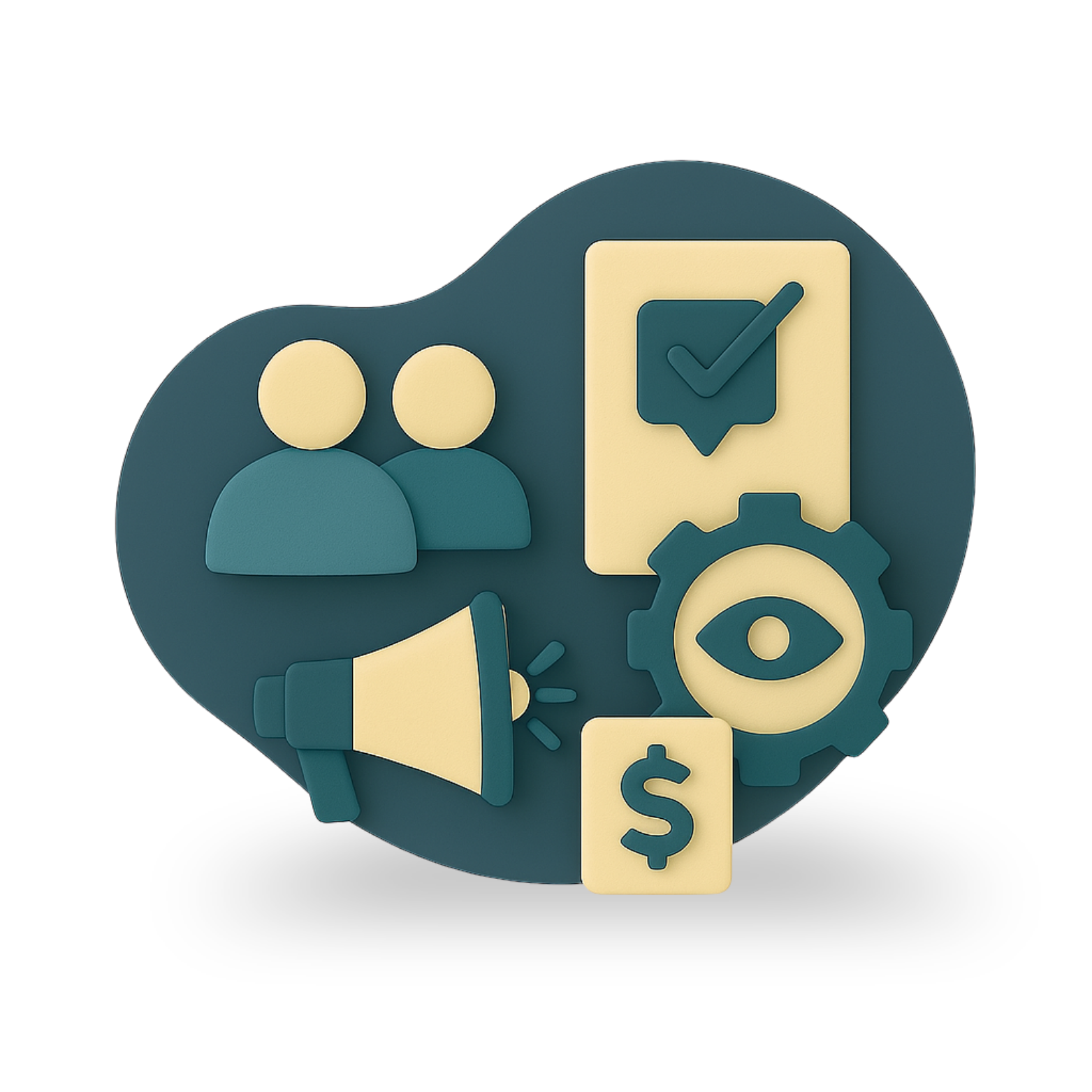 mancha color gris oscuro, elementos 3d de participación, control social 